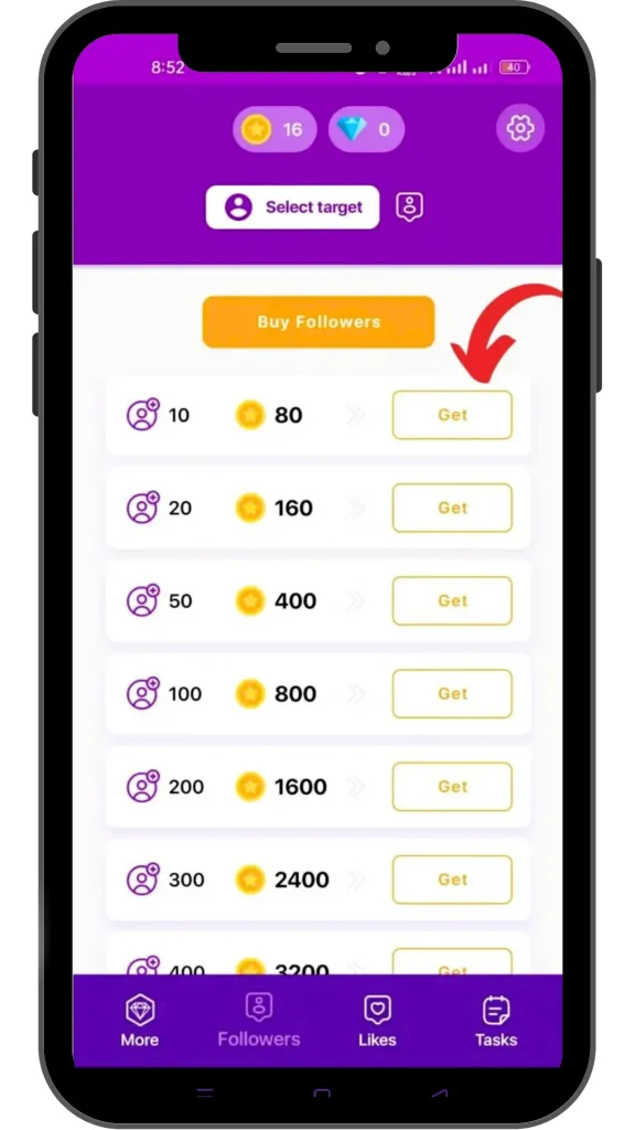 top follow apk increase followers